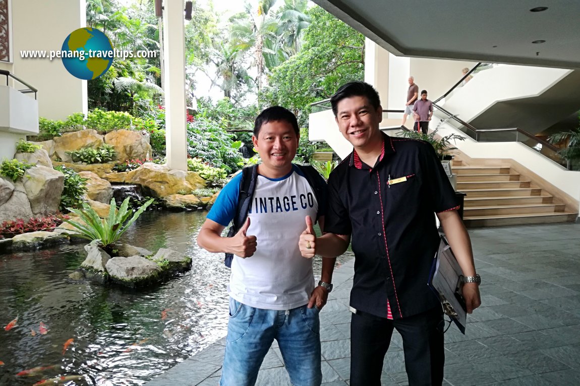 With Mr Ong, Hotel Equatorial's Laundry Manager