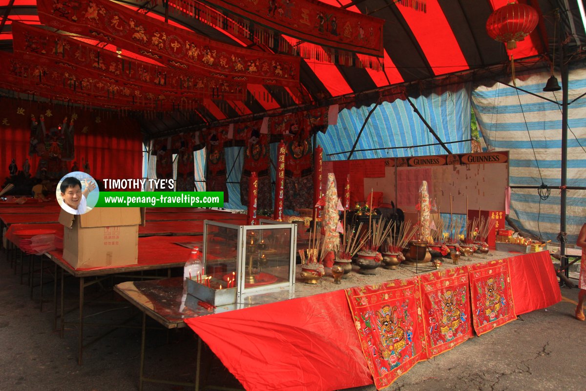 Tent set up for the Hungry Ghost Festival