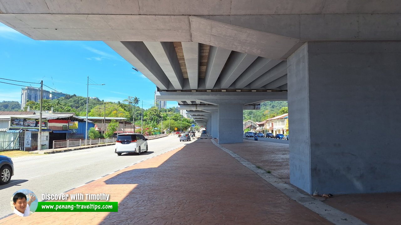 View of Jalan Bayan Lepas under the viaduct