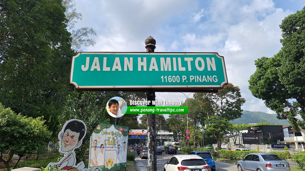 Jalan Hamilton roadsign