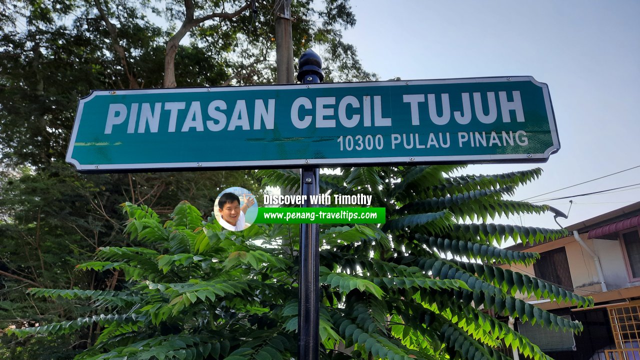 Pintasan Cecil Tujuh roadsign