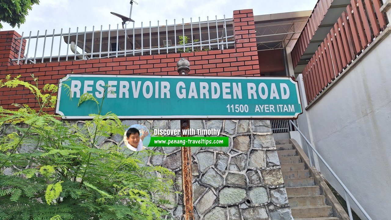 Reservoir Garden Road roadsign