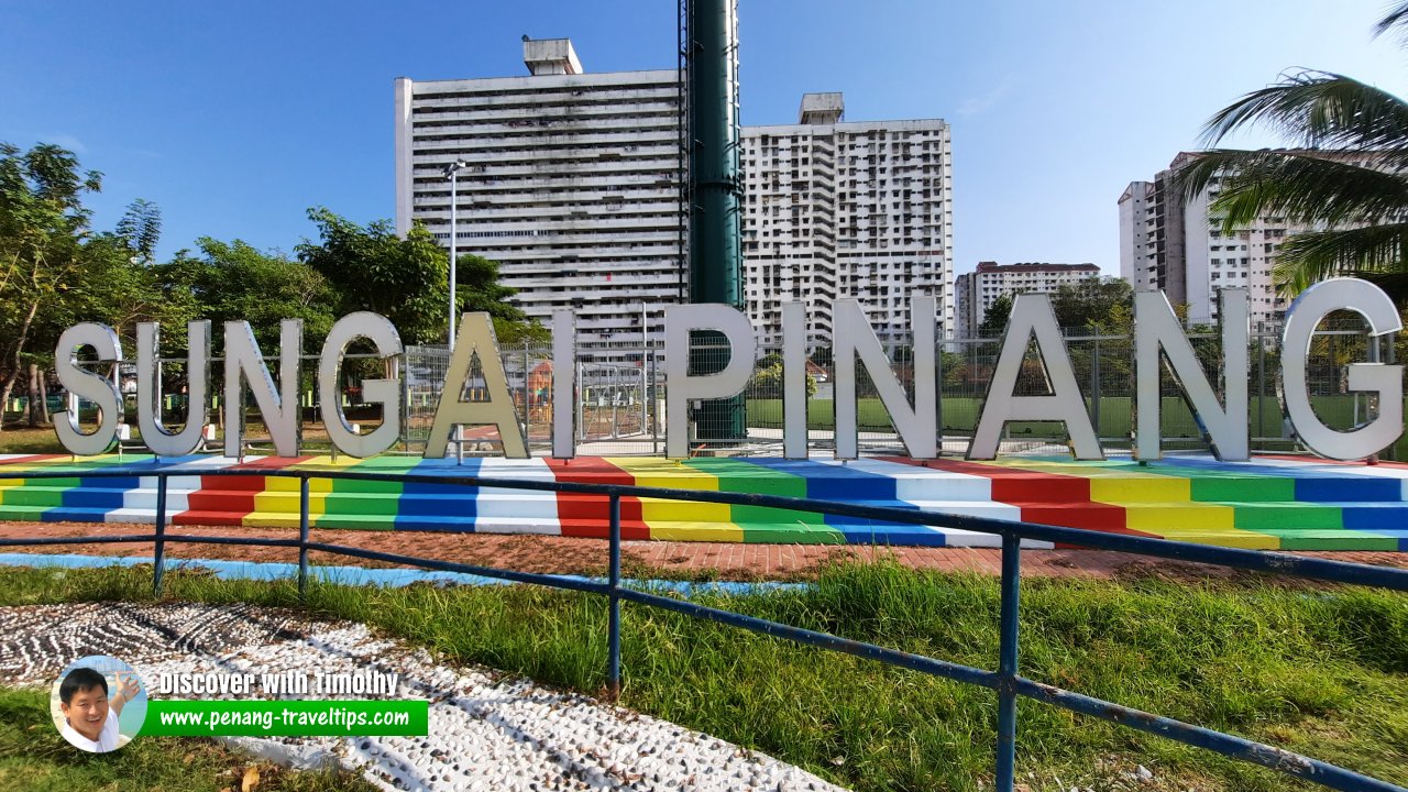 Sungai Pinang signage at the park