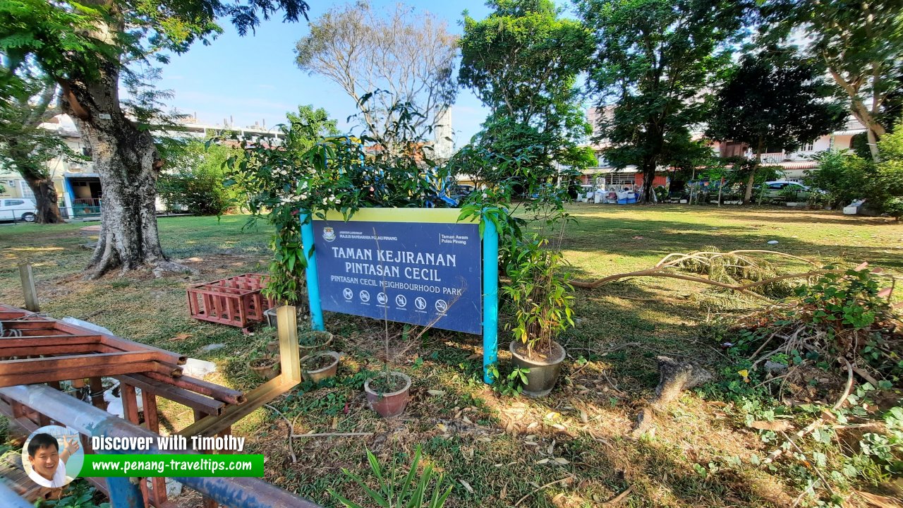 Taman Kejiranan Pintasan Cecil signboard