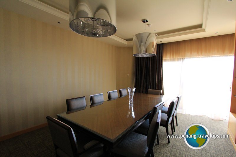 The dining room of the Presidential Suite, Hotel Equatorial Penang