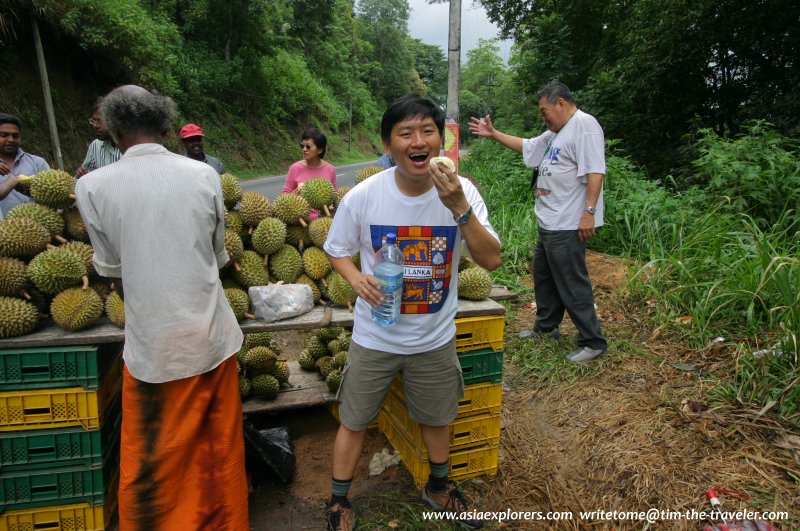 Tim enjoying durians