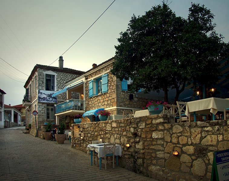 Evening in Afytos, Greece