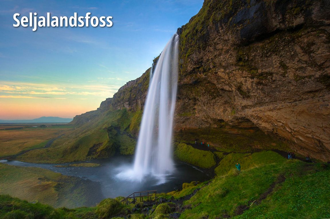 Seljalandsfoss at sunset