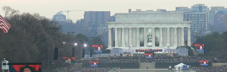 Lincoln Memorial, Washington DC, during the inauguration of President Obama, 18 January, 2009