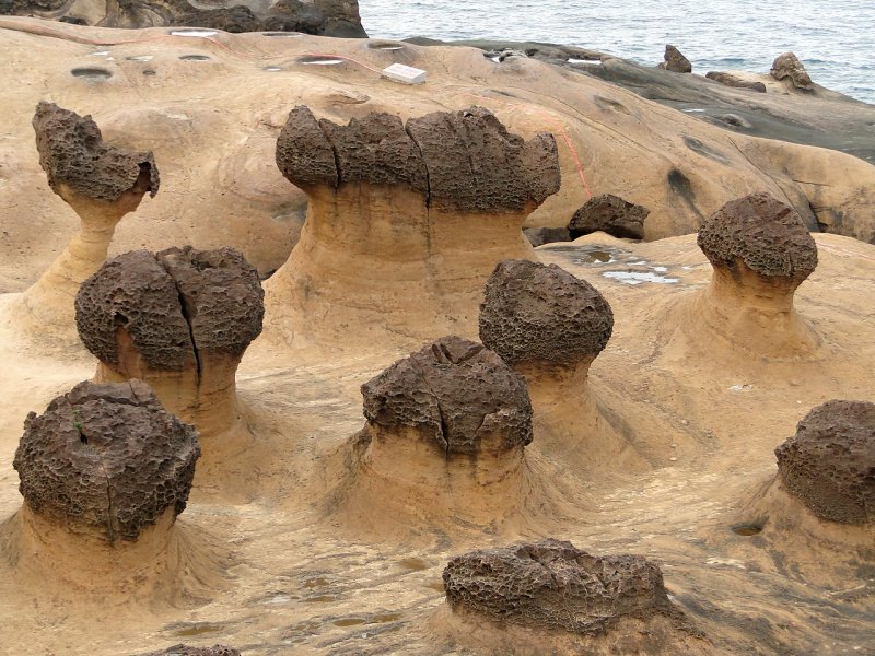 Mushroom-shaped rocks at Yehliu